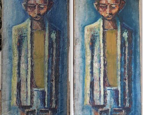 L'homme en bleu Avant Après